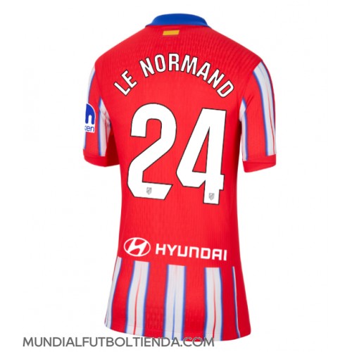 Camiseta Atletico Madrid Robin Le Normand #24 Primera Equipación Replica 2024-25 para mujer mangas cortas